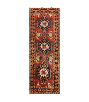 فرش دستباف قدیمی کناره طول سه متر هریس کد 705630