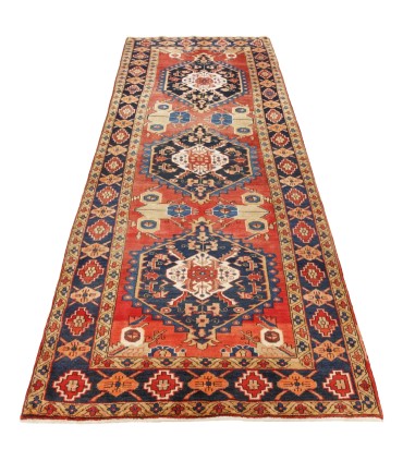 فرش دستباف قدیمی کناره طول سه متر هریس کد 705630