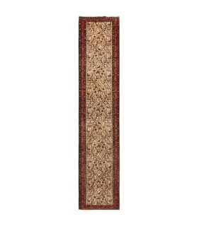 فرش دستباف قدیمی کناره طول سه و نیم متر رودبار کد 705638
