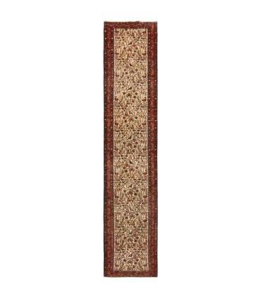 فرش دستباف قدیمی کناره طول سه و نیم متر رودبار کد 705638
