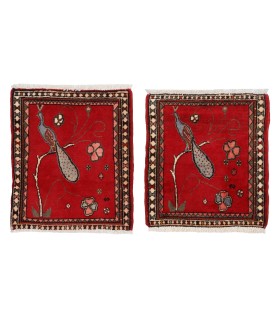 یک جفت فرش دستباف قدیمی نیم متری شیراز کد 709288