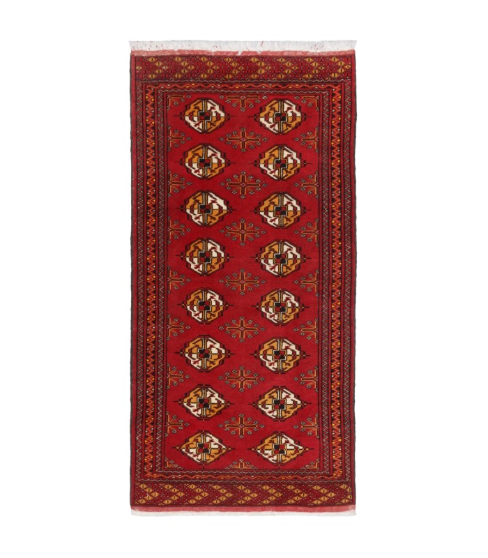 فرش دستباف قدیمی یک متری ترکمن کد 709366