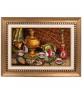 تابلو فرش دستباف طرح سماور و قوری برجسته کد 901166