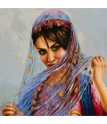 تابلو فرش دستباف دختر کرد کد 901760