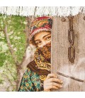 تابلو فرش دستباف طرح دختر ترکاشوند کد 901224