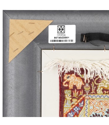 Tableau tapis persan Qom fait main Réf ID 901860