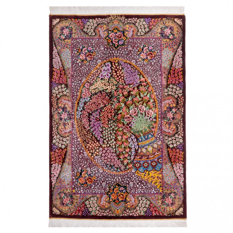 Tapis persan Qom fait main Réf ID 174673 - 78 × 117