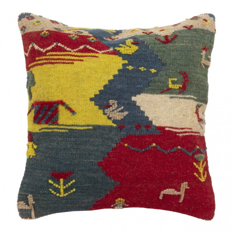 Coussin Kilim Gabbeh fait à la main Réf ID 215010