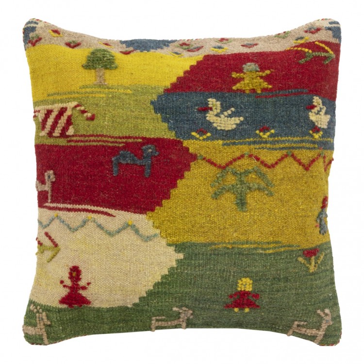 El Yapımı Kilim Gabbeh Yastık Ref 215011