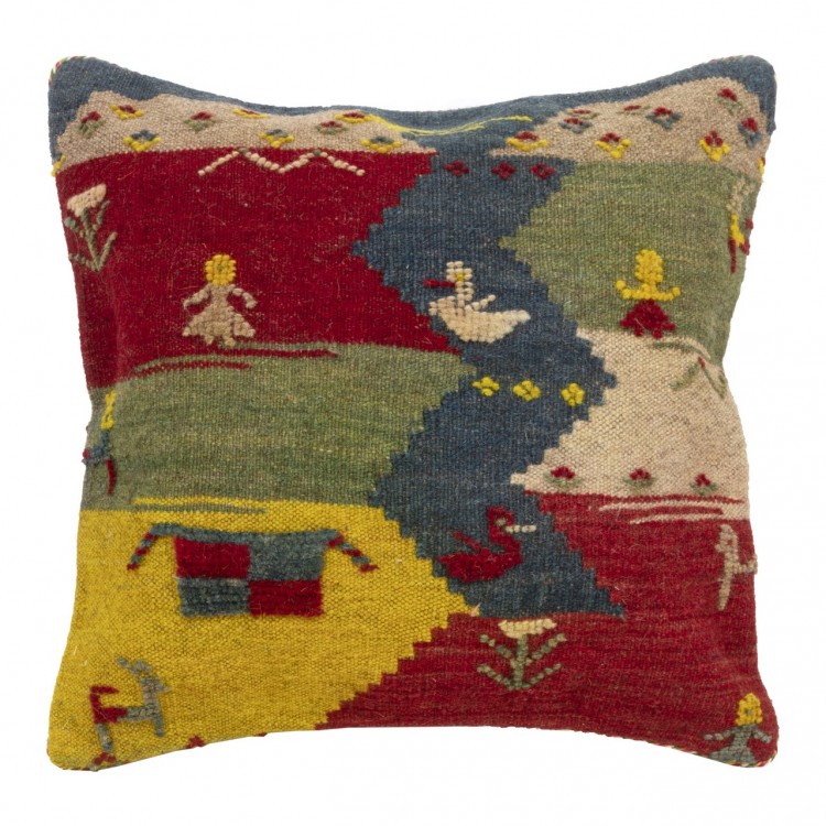 Coussin Kilim Gabbeh fait à la main Réf ID 215017