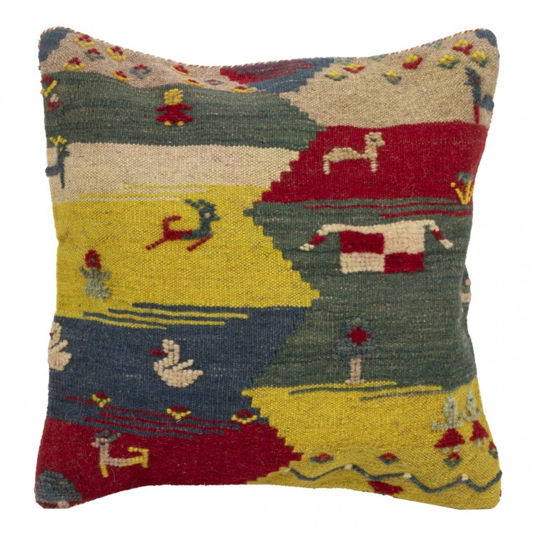 Coussin Kilim Gabbeh fait à la main Réf ID 215019