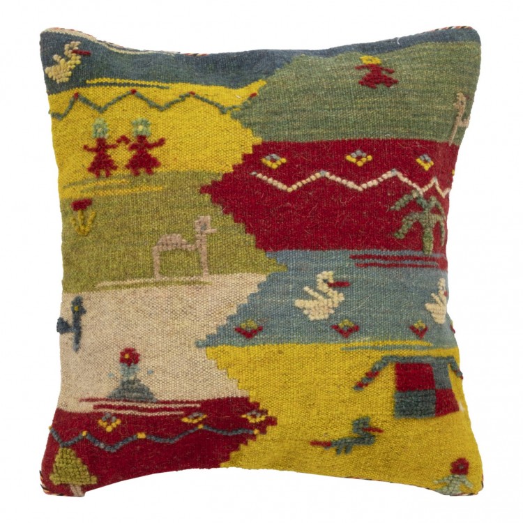 El Yapımı Kilim Gabbeh Yastık Ref 215021