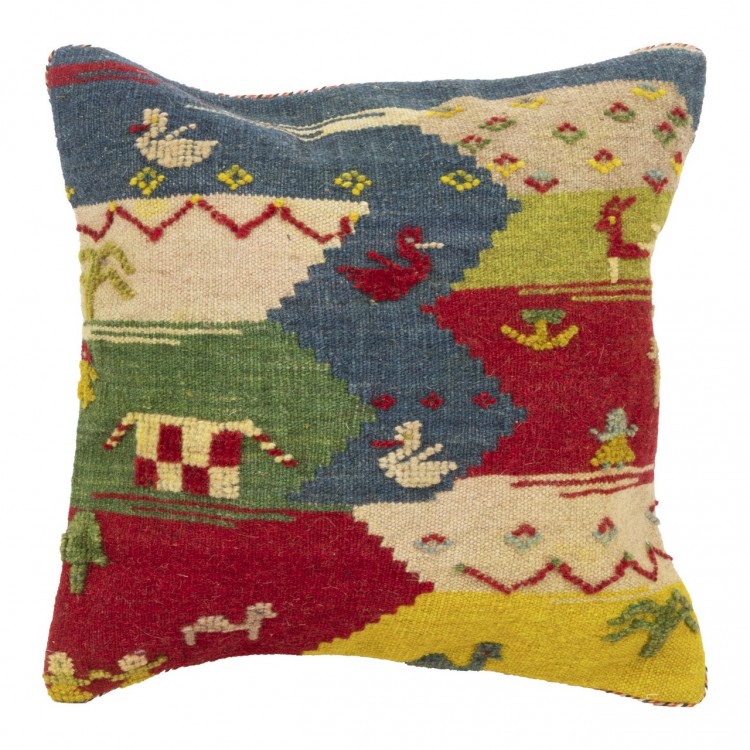 Coussin Kilim Gabbeh fait à la main Réf ID 215025