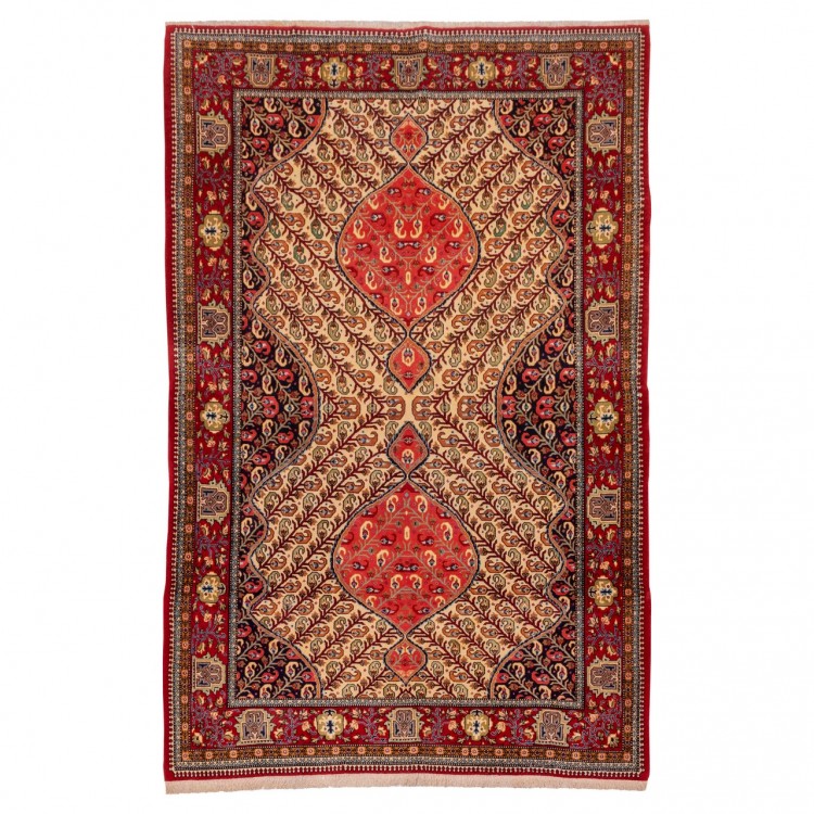 Tapis persan Qom fait main Réf ID 181015 - 131 × 205