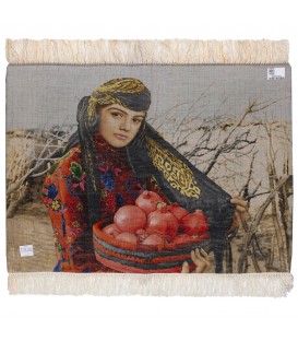 イランの手作り絵画絨毯 タブリーズ 番号 793072