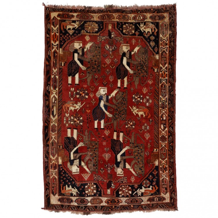 Tapis persan Qashqai fait main Réf ID 183053 - 173 × 268