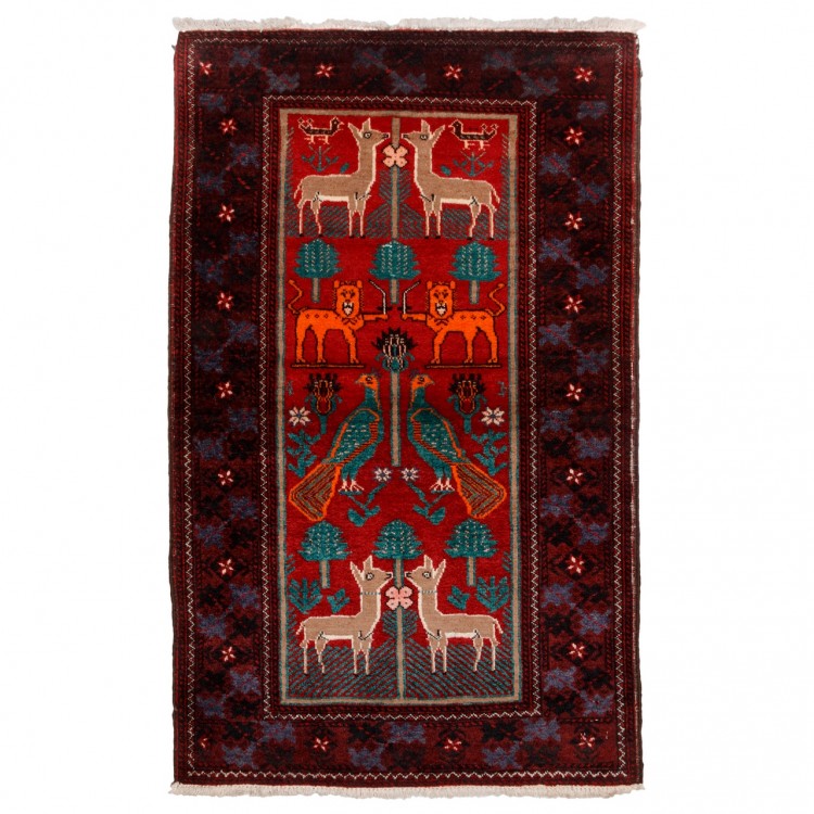 Tapis persan Baluch fait main Réf ID 188098 - 68 × 110