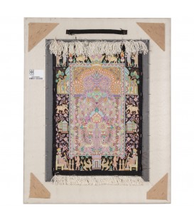 Tableau tapis persan Qom fait main Réf ID 902236