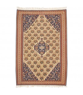 Kilim persiano Bijar annodato a mano codice 151033 - 112 × 162