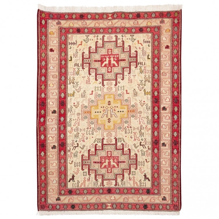 Kilim persiano Shahsevan annodato a mano codice 151044 - 103 × 139