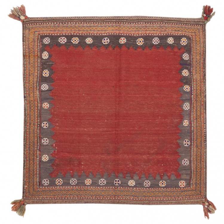 Kilim persiano Sirjan annodato a mano codice 151024 - 131 × 137