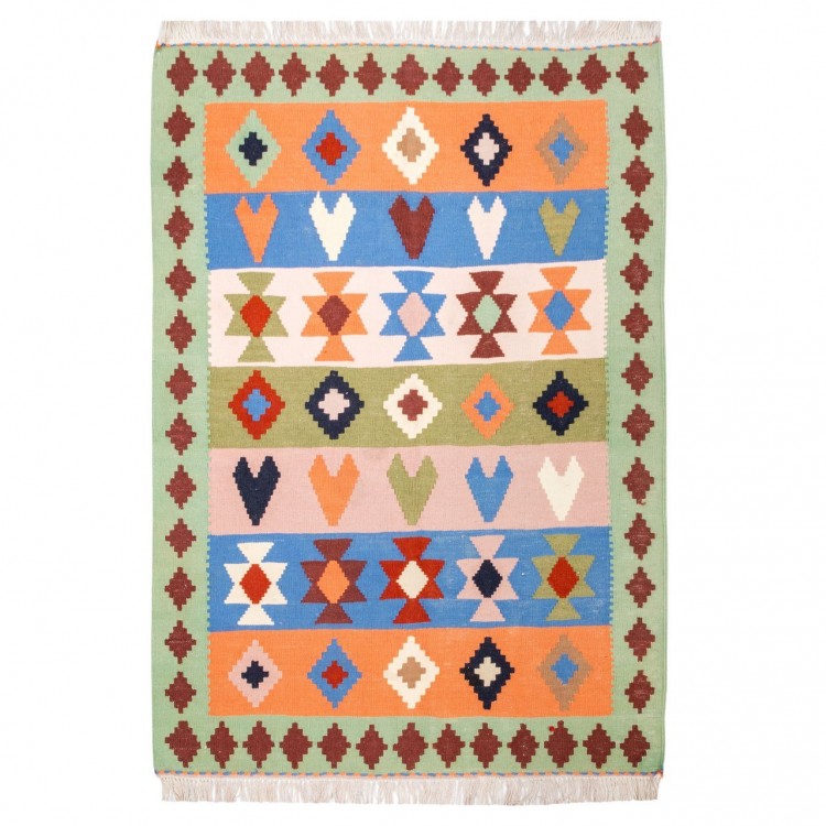 Kilim persiano Fars annodato a mano codice 152012 - 108 × 155