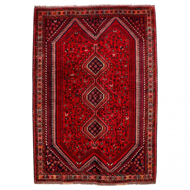 Tapis persan Shiraz fait main Réf ID 154074 - 205 × 278