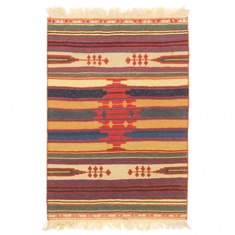 Kilim persiano Shiraz annodato a mano codice 152154 - 65 × 92