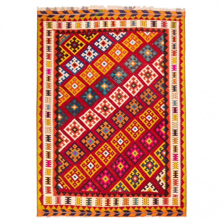 Kilim persiano Qashqai annodato a mano codice 157009 - 150 × 225