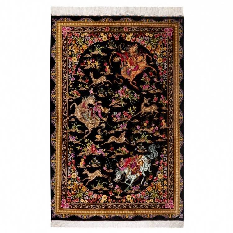 Tableau tapis persan Qom fait main Réf ID 903126