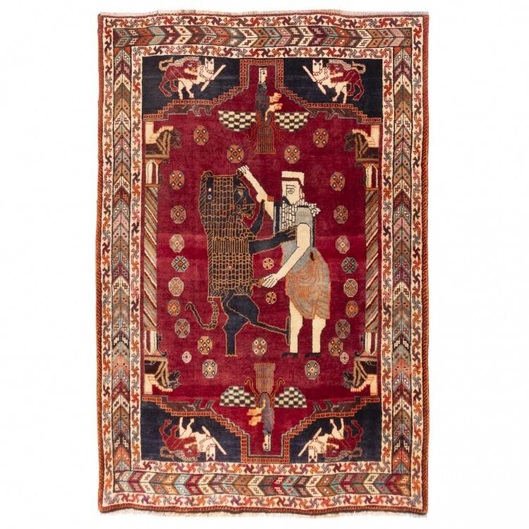 Tapis persan Shiraz fait main Réf ID 129014 - 165 × 245