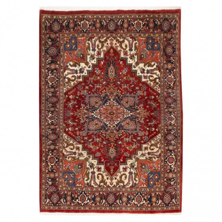 Tapis persan Heriz fait main Réf ID 129047 - 202 × 283