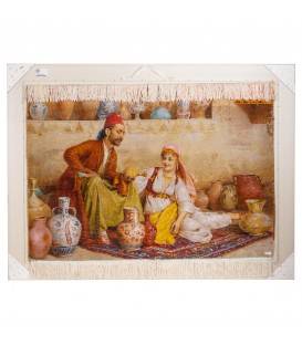 Tableau tapis persan Tabriz fait main Réf ID 903183