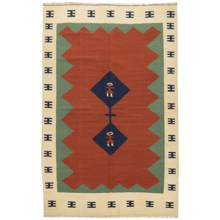 Kilim persiano Fars annodato a mano codice 171978 - 153 × 232