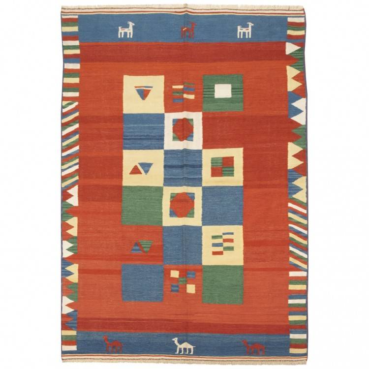 El Dokuma Kilim Fars 171990 - 166 × 238