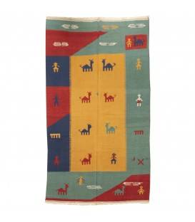 Kilim persiano Fars annodato a mano codice 171992 - 140 × 238